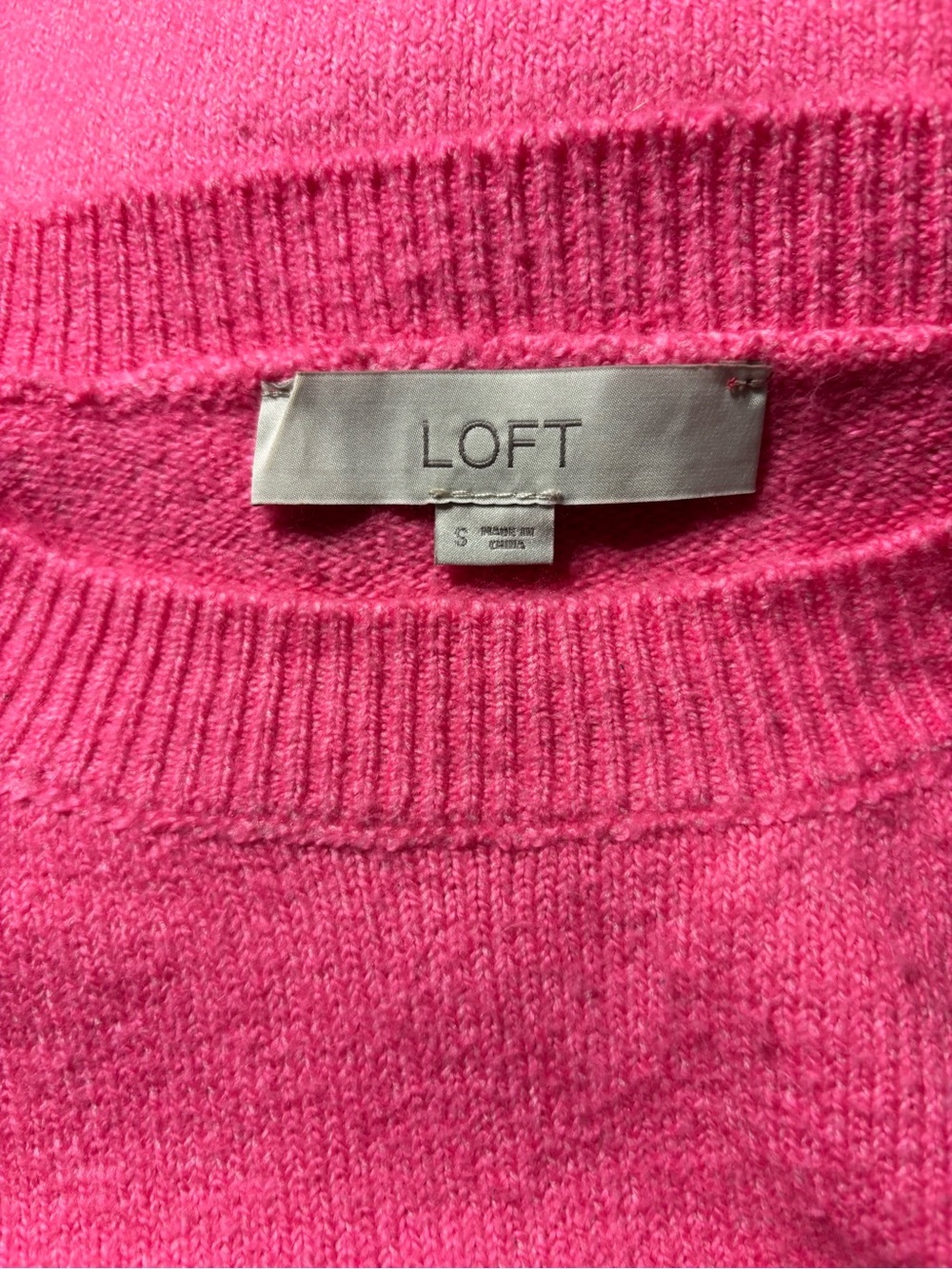 LOFT Hot Pink Crewneck Sweater Women - Picture 2 of 7
